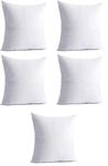 9villa Hotel Collection Microfiber Filling Cushion For Bed And Sofa Use Set Of 5 (16 * 16 * 5), White