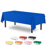 XHDA 6 Pack Blue Party Table Cloth 54" x 108", Plastic Table Cloth Wipeable, Rectangular Waterproof Party Tablecloth for Kids Party Birthday Festive Party (Blue)