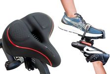 Wide Bike Seat and Dual Function Toe Cages for Original Peloton Bike and Bike+ Bundle - Accessories for The Peloton Bikes