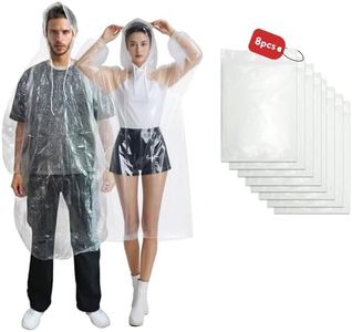 Ponchos Family Pack, (8 Pack) Rain Poncho for Adults and Disposable Emergency Rain Ponchos