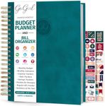 GoGirl Budget Planner & Monthly Bill Organizer – Monthly Financial Book with Pockets. Expense Tracker Notebook Journal, Large (Dark Teal)