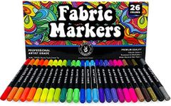 Fabric Markers for Baby Clothes Canvas Fabric Upholstery T Shirts Shoe Clothing Paint Fabric Pens for Clothes, Fabric Markers Permanent No Bleed Coloring Dye Pens 26 Pcs for Artists and Kids