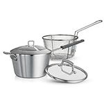 Tramontina Professional 5.5 Qt. Covered, Satin Finish, Deep Fryer Made in Brazil