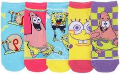 Bioworld Spongebob Squarepants Spongebob, Patrick, and Gary Pop Pastels Adult Ankle Socks (5 Pairs)