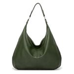 Ashioup Women's Tote Bag Vintage PU Leather Handbags for Women Hobo bags Tote Shoulder Bag with Zipper (Dark green)