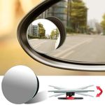 OTO2EYE Car Glass Mirror Blind Spot, 360° Mirror, Rear View Convex Mirror, Parking Mirror For Car, Car Mirror Accessories Frameless Suitable All Cars and Bikes (Round 2-Pcs)