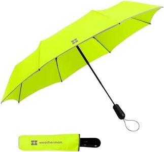 Weatherman Umbrella - Premium Small Compact Mini Umbrella for Travel - Windproof Umbrella Resists Up to 45 MPH Winds - Travel Umbrellas for Rain, Wind, Purse, Pocket, Backpack, Car - Portable Travel Umbrella Easy Auto Open Close w/ Strong Fiberglass Frame (Neon Yellow)
