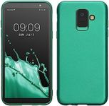 kwmobile Case Compatible with Samsung Galaxy A6 (2018) Case - Soft Slim Metallic TPU Silicone Cover - Dark Metallic Green