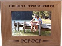 Only The Best Get Promoted Poppop - 4x6 Inch Wood Picture Frame - Great Father's Day, Birthday, or Dad, Grandpa, Grandfather, Papa, Husband