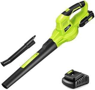 SnapFresh Leaf Blower Cordless, 20V Leaf Blower with Battery & Charger, Lightweight Electric Leaf Blower for Lawn Care, Battery Powered Leaf Blower for Patio Porch Garden Blowing