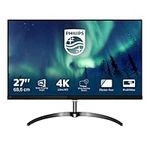 Philips 276E8VJSB - 27 Inch 4K Monitor, 60Hz, 5ms, IPS, FlickerFree, LowBlue Mode, Narrow Border (3840 x 2160, 350 cd/m², HDMI/DP)