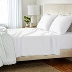 Amazon Basics Cotton Jersey Bed Sheet Set - Queen, White