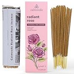 Radiant Rose Incense Sticks for Love - (80 Sticks) Charcoal Free Incense Using Upcycled Flowers | Romance Incense to Promote Love & Care, Perfect Housewarming Gift