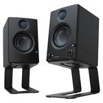 HumanCentric Desktop Speaker Stands Pair for Desk Speakers, Studio Speaker Riser, Medium and Small Bookshelf Speakers, Studio Monitor Stand, Computer Gaming Desk Speaker Stand, (Black)