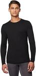 32 Degrees Heat Mens Performance Thermal Baselayer Crewneck Long Sleeve Top, Black, Medium