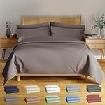 BAMPURE 100% Organic Bamboo Sheets King Set - 6PC Breathable Cooling Deep Pocket King Size Bed Sheets - Ensemble Draps Lit King Bambou - Luxury Bedding Set Fitted Sheet & Pillowcases (Grey)