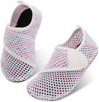 JIASUQI Toddler Water Socks for Girl Water Shoes Beach Sandals for Swimming Pool Color White 9.5-10 Toddler
