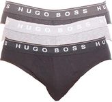 Hugo Boss Men's 3p Us Co 10145963 01 Briefs, Charcoal/black/Dark Grey, Large US