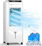 AKIRES Swamp Cooler Air Conditioner,Evaporative Air Cooler with 4.2-Gal Tank,120° Oscillation,4 Ice Packs,3-In-1 Portable Evaporative Cooler Cooling Fan for Indoor Room Bedroom Garage Outdoor (31IN)