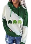 EFOFEI Women's Lucky Long Sleeve Sweater St. Patrick's Day Sweatshirt Slouchy Cute Shirt Shamrock 2XL