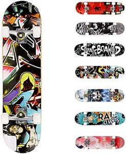 WeSkate Completo Skateboard per Principianti, 80 x 20 cm 7 Strati di Acero Double Kick Deck Concavo Skate Board per Bambini Adolescenti Giovani Adulti Ragazze Ragazzi
