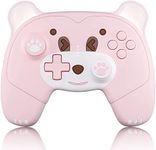 Pink Wireless Controller Compatible with Nintendo Switch/OLED/ Lite,Cute Switch Pro Controller with Macro, Headphone Jack, Turbo, Motion Control, and HD Vibrating