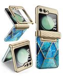 i-Blason Cosmo for Samsung Galaxy Z Flip 5 Case with Hinge Protection (2023), Slim Fit Stylish Protective Z Flip 5 Phone Case with Built-in Front Screen Protector (Ocean)