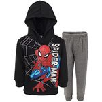 Marvel Spider-Man Toddler Boys Fleece Pullover Hoodie and Pants Outfit Set Spiderman Black 4T