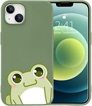 JOYLAND Cartoon Frog Phone Case for iPhone 7/8/SE 2020,Green Liquid Silicone Phone Case Funny Girly Case Soft Gel Rubber Full-Body Protective Microfiber Lining Shockproof Cover