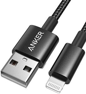 Anker 6ft Premium Double-Braided Nylon Lightning Cable, Apple MFi Certified for iPhone Chargers, iPhone X/8/8 Plus/7/7 Plus/6/6 Plus/5s, iPad Pro Air 2, and More(Black)