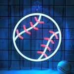 CoolGift Mart Baseball Neon Sign, Dimmable Sport LED Signs USB Powered with Pink and Blue Lights for Wall Decor Living Room Bedroom Man Cave Home College Club Shop Kids Gift