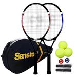 Senston Tennis Racket-27 inch 2 Players Tennis Racket Professional Tennis Racquet,Good Control Grip,Strung with Cover,Tennis Overgrip, Vibration Damper. Excellent for beginers