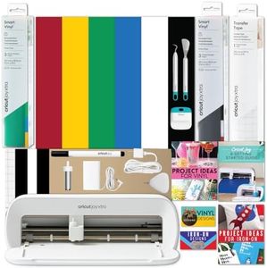 Cricut Joy Xtra Cutting Machine with Rainbow Smart Vinyl Sampler Packs and Tools Bundle - Beginner Portable Bluetooth Compatible Craft Cutting Machine and Cutting Materials