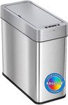 iTouchless 4 Gallon Side Lid Open with AbsorbX Odor Control, 15 Liter Stainless Steel Automatic Trash Can Slim Garbage Bin, Silver 4 Gal Right Sensor