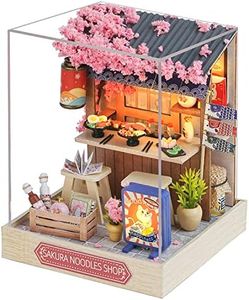 CUTEROOM DIY Doll House Miniature Furniture Wooden House Kit with Dust Cover & LED Light and Accessories (QT041)