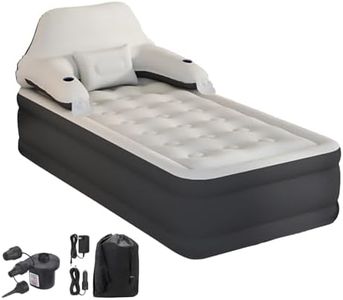 RAPTAVIS Twin Size Air Mattress Inflatable Bed with Pump and Headboard, Blow Up Mattress