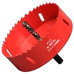 Hole Saw 5-1/8 Inch, 32mm Bi-Metal Cutting Depth HSS M42 Hole Cutter for Wood, 130mm Bi-Metal Hole Saw for Recessed Lighting, Plastic, Drywall, Plasterboard and Soft Metal Sheet