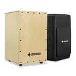 Donner Full Size Cajon Drum DCD-1 Wooden Drum Box Birchwood Percussion Internal Metal Strings with Bag