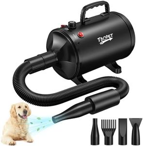 Dog Hair Dryer - 2800W Pet Grooming Hair Dryers with 4 Different Nozzles - Stepless Speed Dog Blaster Dryer, High Velocity Dogs Dryer Pet Blower Dryer, Low Noise Hair Dryer for Dogs Cats(Black)