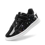 DREAM PAIRS Girls Boys Sneakers Toddler Little Kids Tennis School Walking Trainers Shoes,Size 1 Big Kid,Black,SDFS2210K