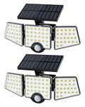 Lepro Solar Security Lights, 1200LM Solar Floodlights Motion Sensor with 360 Degree 3 Adjustable Heads, IP65 Waterproof, Wide Lighting Angle Solar Lights Outdoor for Yard Garage Pathway