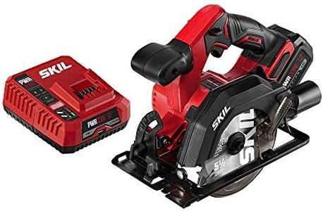 SKIL PWR CORE 12 Brushless 12V Compact 5-1/2 Inch Circular Saw, Includes 4.0Ah Lithium Battery and PWR JUMP Charger - CR541802, Red