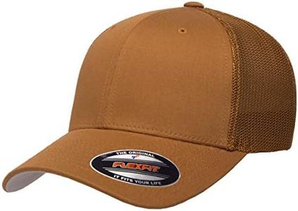 Flexfit Unisex Adults Trucker Mesh Fitted Cap, Caramel