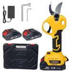 VENEKETY 36 V Cordless Pruning Shears 2 PCS Backup Rechargeable 2Ah Lithium Battery Powered 25 mm Pruner Cutting Diameter Gardening Secateurs for Fruit Tree Hedge Branch Cutting size 1 inch