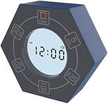 Hexagon Rotating Productivity Timer with Clock, Pomodoro Timer with 5, 10, 15, 20, 30 Minute Presets, Timer for ADHD Kids and Adults (Blue)