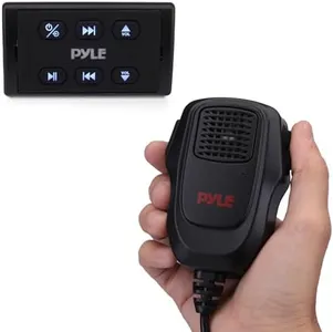 Pyle Car Stereo, Car Radio, Bluetooth Car Stereo, Marine Grade IPX6, Wireless BT Controller, Handheld Mic, USB/Aux Input, Flush Mount Design, For Cars, Trucks, ATVs, Boats, Includes Microphone