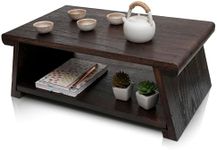 ENSO SENSORY Premium Japanese Meditation & Tea Table - Spiritual Floor Sitting Short Table - Tatami Chabudai Desk for Dining & Coffee, Floor Sitting, Sustainable Paulownia Wood