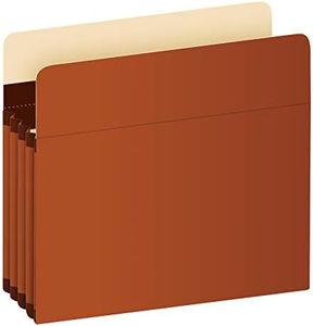 Pendaflex Expanding Accordion File Pockets, Extra Durable, Expands 3.5", Letter Size, Reinforced with Dupont Tyvek Material, 10/Box (15421), Brown