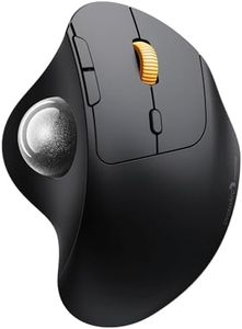 ProtoArc Souris Trackball sans Fil, EM04 Ergonomique Bluetooth Rollerball Souris Rechargeable Ordinateur Portable Souris, ContrôLe du Pouce Et Connexion De 3 Appareils(Silver Ball)