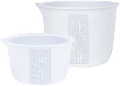 Silicone Measuring Bowl-Epoxy Resin, Fluid Art, Butter, Chocolate-Squeeze Pour Mixing-BPA Free-Large Set of 2 1000ml/36oz(4 Cups) 600ml/20oz(1 Pint)